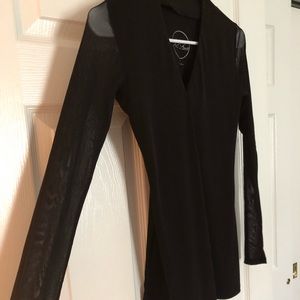 INC Women’s Black Long Sleeve Mesh Sleeves Size S
